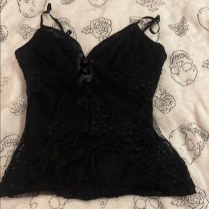 Sexy Black Lace Women's Top
